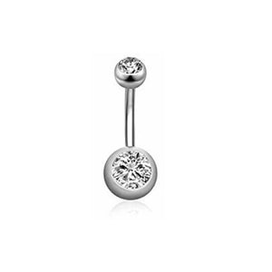 6pcs Crystal Stainless Steel Rhinestone Navel Rings Set