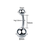 6pcs Crystal Stainless Steel Rhinestone Navel Rings Set