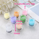 6pcs Multicolor 3D Wine Glass Charms Necklace Keychain Pendant DIY