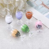 6pcs Multicolor 3D Wine Glass Charms Necklace Keychain Pendant DIY