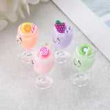 6pcs Multicolor 3D Wine Glass Charms Necklace Keychain Pendant DIY