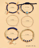 6pcs Bohemian Tassel Charm Beaded Bracelet Set Women Jewelry