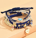 6pcs Bohemian Tassel Charm Beaded Bracelet Set Women Jewelry