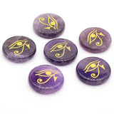 6pcs Round Amethyst Guardian God Reiki Healing Agate Gems