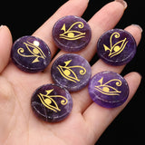 6pcs Round Amethyst Guardian God Reiki Healing Agate Gems