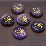 6pcs Round Amethyst Guardian God Reiki Healing Agate Gems