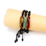 6pcs Chakra Bridge Stone Bar Yoga Bracelet Crystal Beads Lace-up Rainbow
