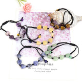 6pcs Chakra Heart Stone Yoga Bracelet Crystal Beads Lace-up Strand Women Jewelry