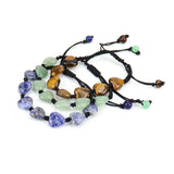 6pcs Chakra Heart Stone Yoga Bracelet Crystal Beads Lace-up Strand Women Jewelry