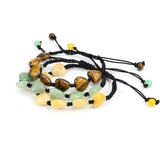 6pcs Chakra Heart Stone Yoga Bracelet Crystal Beads Lace-up Strand Women Jewelry
