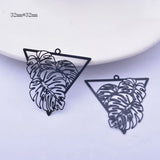 6pcs Brass Flower And Leaf Charms DIY Earring Pendant Jewelry Findings