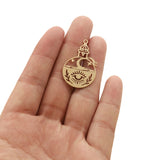 6pcs Brass Eye Charms Witchcraft Celestial Pendant DIY Jewelry Making