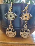 6pcs Brass Eye Charms Witchcraft Celestial Pendant DIY Jewelry Making