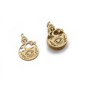 6pcs Brass Eye Charms Witchcraft Celestial Pendant DIY Jewelry Making