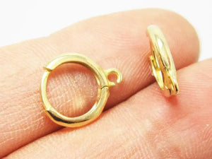 6pcs Brass Leverback Earring Clasps 14x12mm Round Raw Brass Ear Hooks with Bail