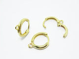 6pcs Brass Leverback Earring Clasps 14x12mm Round Raw Brass Ear Hooks with Bail