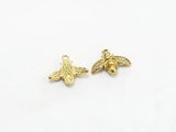 6pcs CZ Bee Charm, Dainty Earring Charm, Brass Honey Pendant