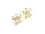 6pcs CZ Daisy Earring Studs, Dainty Earring Post, Cubic Zirconia