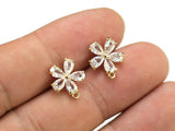 6pcs CZ Daisy Earring Studs, Dainty Earring Post, Cubic Zirconia