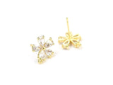 6pcs CZ Daisy Earring Studs, Dainty Earring Post, Cubic Zirconia