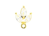 6pcs CZ Leaves Stud Earrings, Real Plated, Leaf Earrings post