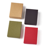 6pcs Cardboard Bracelet Boxes with Flower and Fabric, Square, Mixed-Color