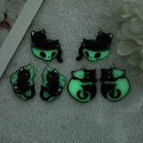 6pcs Glow In Dark Cat Charms for DIY Jewelry Making