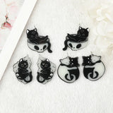 6pcs Glow In Dark Cat Charms for DIY Jewelry Making