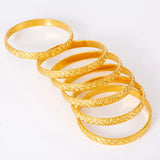 6pcs Charm Ethiopian African 24k Bracelets&Bangles Dubai Bangles for Women