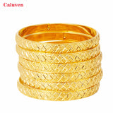 6pcs Charm Ethiopian African 24k Bracelets&Bangles Dubai Bangles for Women