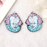 6pcs Colorful Acrylic Pendant Charms for DIY Earring Necklace