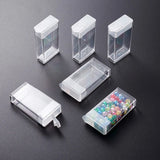 6pcs Clear Rectangle Plastic Bead Storage Containers Earring Jewelry Box