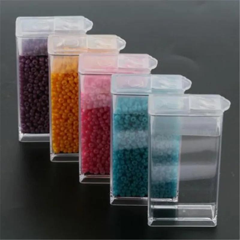 6pcs Clear Rectangle Plastic Bead Storage Containers Earring Jewelry Box