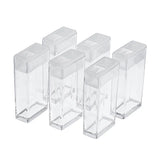 6pcs Clear Rectangle Plastic Bead Storage Containers Earring Jewelry Box