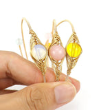 6pcs Chakras Stone Cuff Bangle Agates Bracelet Healing Crystal Beads