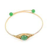 6pcs Chakras Stone Cuff Bangle Agates Bracelet Healing Crystal Beads