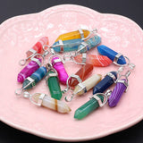 6pcs Natural Stone Pendant Charms for DIY Necklace 25x25mm