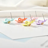 6pcs Coloured Flower Stamen Ear Needle DIY Earring Jewelry Material