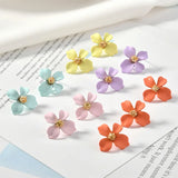 6pcs Coloured Flower Stamen Ear Needle DIY Earring Jewelry Material