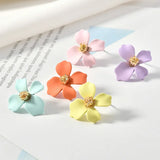 6pcs Coloured Flower Stamen Ear Needle DIY Earring Jewelry Material