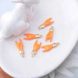 6pcs Copper Enamel Hand Charms Two-sided Dripping Pendant DIY Jewelry