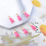 6pcs Copper Enamel Hand Charms Two-sided Dripping Pendant DIY Jewelry