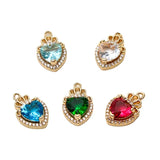 Copper Zircon Heart Crown Pendant DIY Jewelry Accessories