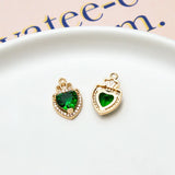 Copper Zircon Heart Crown Pendant DIY Jewelry Accessories