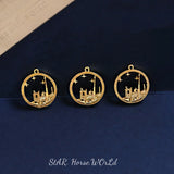 6pcs Copper Plated Night Sky Pendant DIY Jewelry Necklace Earrings Charms