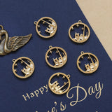 6pcs Copper Plated Night Sky Pendant DIY Jewelry Necklace Earrings Charms