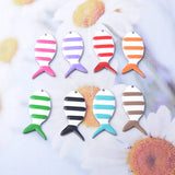 6pcs Copper Fish Charms Enamel Earring Pendant DIY Jewelry Making