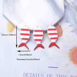 6pcs Copper Fish Charms Enamel Earring Pendant DIY Jewelry Making
