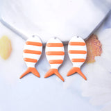 6pcs Copper Fish Charms Enamel Earring Pendant DIY Jewelry Making