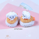 6pcs 3D Dog Sushi Charms for Jewelry Making DIY Earring Necklace Findings C1321